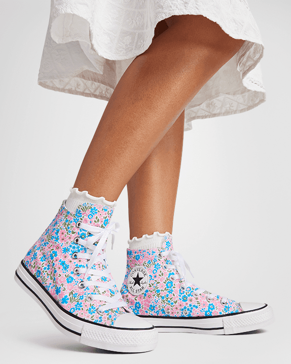 Chuck Taylor All Star Mini Flowers White/Gnarly Blue A14980C